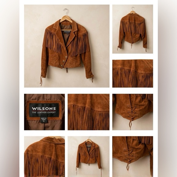 Wilsons Leather Jackets & Blazers - Vintage Wilson’s Leather Suede Leather Fringe Corset Jacket